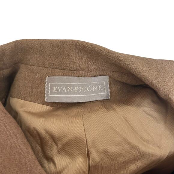 Vintage Evan Picone 100% Wool Tan Blazer Womens Sz 12 Single Breasted Academia - Picture 12 of 13